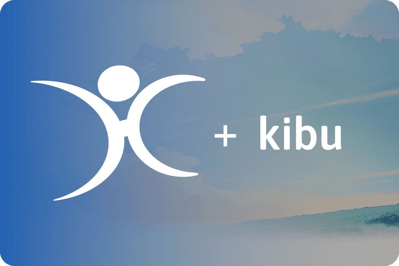 Holy Childhood and Kibu Logo on top of a background of clouds