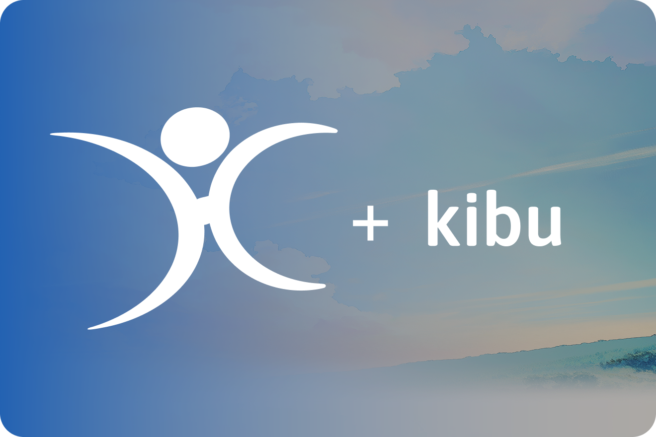 Holy Childhood and Kibu Logo on top of a background of clouds
